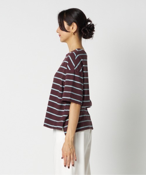 HELIOPOLE(エリオポール)の「RETRO MULTI BORDER TEE / レトロ マルチボーダー Tシャツ(Tシャツ/カットソー・レディース・ブルー/ダークブラウン・38)」の10枚目の写真