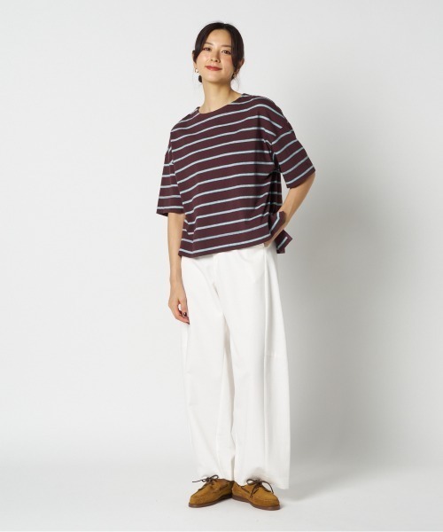 HELIOPOLE(エリオポール)の「RETRO MULTI BORDER TEE / レトロ マルチボーダー Tシャツ(Tシャツ/カットソー・レディース・ブルー/ダークブラウン・38)」の12枚目の写真