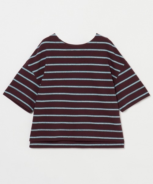 HELIOPOLE(エリオポール)の「RETRO MULTI BORDER TEE / レトロ マルチボーダー Tシャツ(Tシャツ/カットソー・レディース・ブルー/ダークブラウン・38)」の3枚目の写真