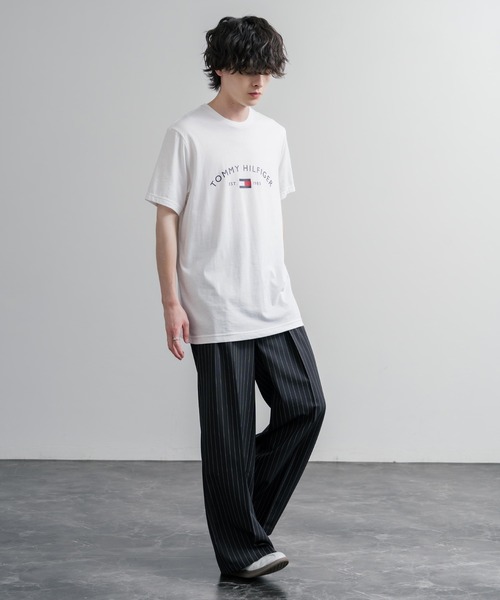 TOMMY HILFIGER（トミーヒルフィガー）の「TOMMY HILFIGER アーチロゴプリント半袖Tシャツ（Tシャツ/カットソー・メンズ・ネイビー/ホワイト・XL/L/M/S）」の5枚目の写真