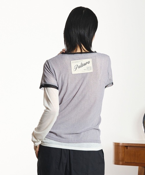 ROSE BUD(ローズバッド)の「OKIRAKU×ROSEBUD/MESH TEE(シャツ/ブラウス・レディース・グレー/オフホワイト・ONE SIZE)」の4枚目の写真