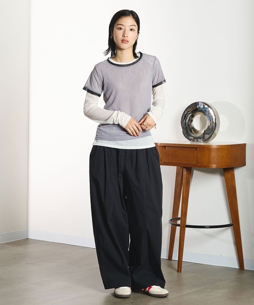 ROSE BUD(ローズバッド)の「OKIRAKU×ROSEBUD/MESH TEE(シャツ/ブラウス・レディース・グレー/オフホワイト・ONE SIZE)」の5枚目の写真