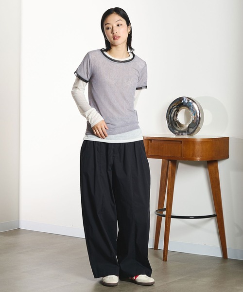 ROSE BUD(ローズバッド)の「OKIRAKU×ROSEBUD/MESH TEE(シャツ/ブラウス・レディース・グレー/オフホワイト・ONE SIZE)」の6枚目の写真