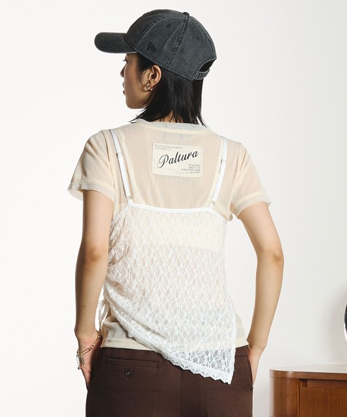 ROSE BUD(ローズバッド)の「OKIRAKU×ROSEBUD/MESH TEE(シャツ/ブラウス・レディース・グレー/オフホワイト・ONE SIZE)」の9枚目の写真
