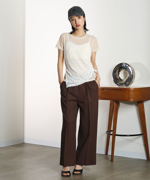 ROSE BUD(ローズバッド)の「OKIRAKU×ROSEBUD/MESH TEE(シャツ/ブラウス・レディース・グレー/オフホワイト・ONE SIZE)」の10枚目の写真