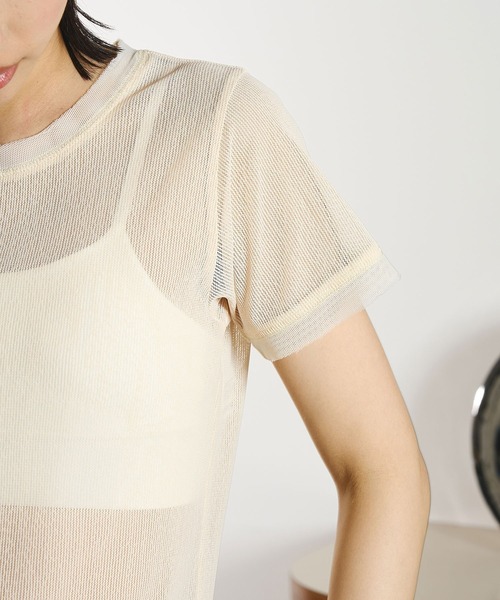 ROSE BUD(ローズバッド)の「OKIRAKU×ROSEBUD/MESH TEE(シャツ/ブラウス・レディース・グレー/オフホワイト・ONE SIZE)」の12枚目の写真