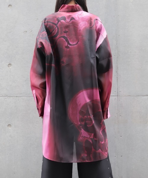 REZEN(リゼン)の「風神雷神シアーロングシャツ(シャツ/ブラウス・メンズ・ブルーパープル/ローズ/ライトグレー・MEDIUM/LARGE)」の12枚目の写真