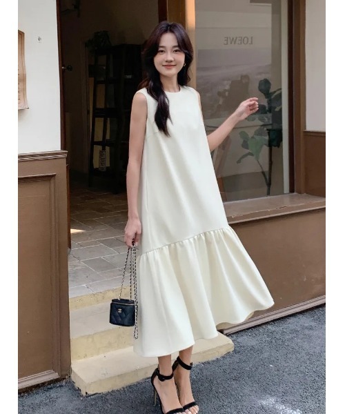 PEPLUM NS DRESS（ペプラムノースリーブワンピース）（ワンピース