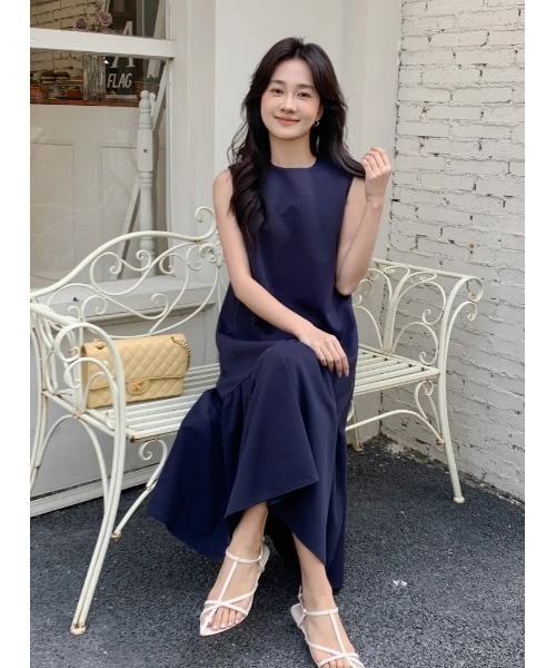 PEPLUM NS DRESS（ペプラムノースリーブワンピース）（ワンピース