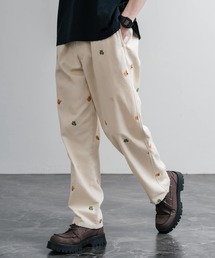 HOUSTON TWILL ALLOVER EMB EASY PANTS コットンツイル総柄刺繍イージーテーパードチノパンツ