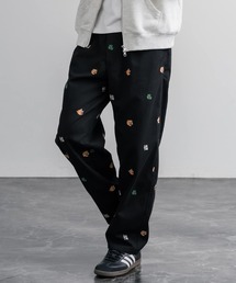 HOUSTON TWILL ALLOVER EMB EASY PANTS コットンツイル総柄刺繍イージーテーパードチノパンツ