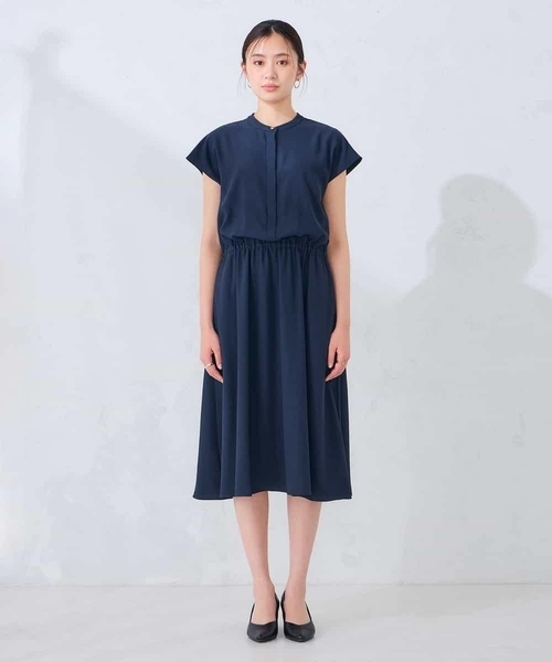 a.v.v（アーヴェヴェ）の「【洗える】バンドカラーワンピース（ワンピース・レディース・ネイビー/グリーン・38/40）」の12枚目の写真