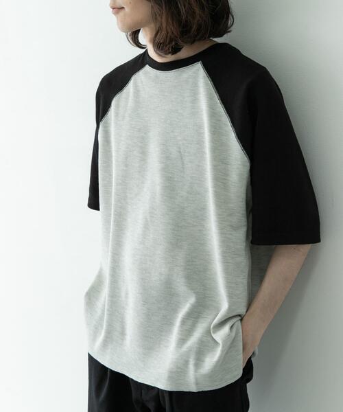 URBAN RESEARCH Sonny Label(アーバンリサーチサニーレーベル)の「配色ワッフルラグランショートスリーブTシャツ(Tシャツ/カットソー・メンズ・オフホワイト/グレー/オートミール・LARGE/MEDIUM)」の18枚目の写真