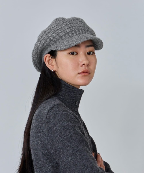 OVERRIDE(オーバーライド)の「OVERRIDE REC CHUNKY CASQUETTE SG / オーバーライド(キャスケット・レディース・ホワイト/ブラック/グレー・57~59cm)」の3枚目の写真
