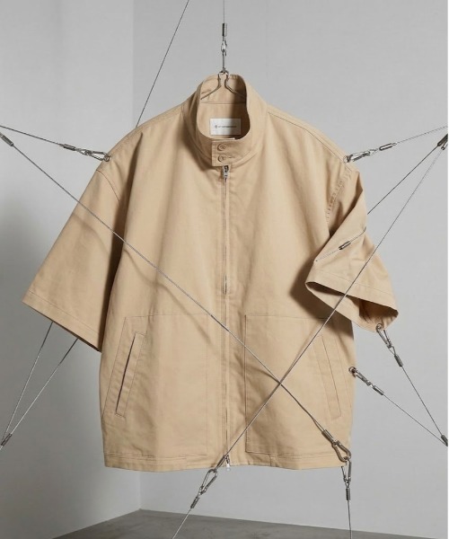 MODE COMMUTER（モードコミューター）の「[MC by HIDETAKA FUKUZONO  COLLECTION] SHORT SLEEVE JACKET（シャツ/ブラウス・メンズ・ネイビー/ブラック/ベージュ・MEDIUM/LARGE/SMALL）」の3枚目の写真