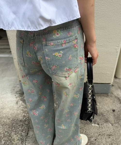 mebole(メボレ)の「flower print wide leg denim pants(デニムパンツ・レディース・ブルー・SMALL/MEDIUM)」の18枚目の写真