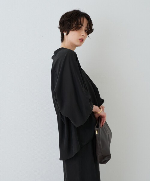 Rouge vif(ルージュヴィフ)の「【セットアップ対応】フィブリルスキッパーブラウス(シャツ/ブラウス・レディース・ブラック/ブラウン・フリー)」の7枚目の写真