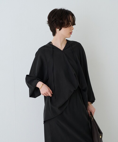 Rouge vif(ルージュヴィフ)の「【セットアップ対応】フィブリルスキッパーブラウス(シャツ/ブラウス・レディース・ブラック/ブラウン・フリー)」の8枚目の写真