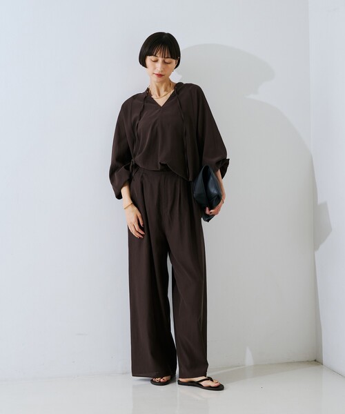 Rouge vif(ルージュヴィフ)の「【セットアップ対応】フィブリルスキッパーブラウス(シャツ/ブラウス・レディース・ブラック/ブラウン・フリー)」の3枚目の写真