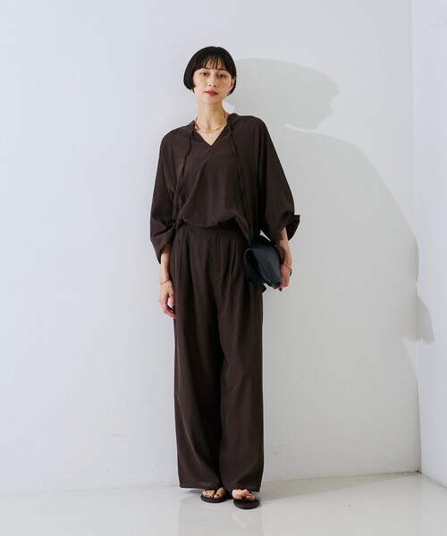 Rouge vif(ルージュヴィフ)の「【セットアップ対応】フィブリルスキッパーブラウス(シャツ/ブラウス・レディース・ブラック/ブラウン・フリー)」の11枚目の写真