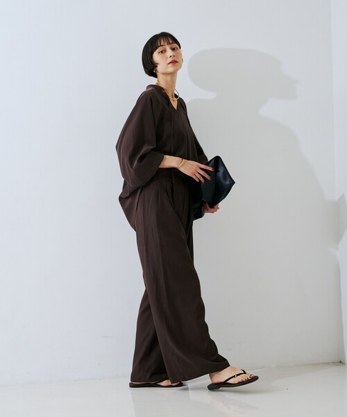 Rouge vif(ルージュヴィフ)の「【セットアップ対応】フィブリルスキッパーブラウス(シャツ/ブラウス・レディース・ブラック/ブラウン・フリー)」の12枚目の写真