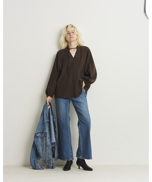 Rouge vif(ルージュヴィフ)の「【セットアップ対応】フィブリルスキッパーブラウス(シャツ/ブラウス・レディース・ブラック/ブラウン・フリー)」の15枚目の写真