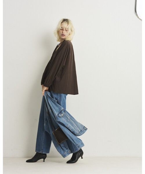 Rouge vif(ルージュヴィフ)の「【セットアップ対応】フィブリルスキッパーブラウス(シャツ/ブラウス・レディース・ブラック/ブラウン・フリー)」の17枚目の写真