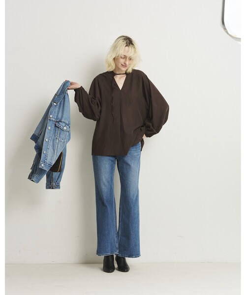 Rouge vif(ルージュヴィフ)の「【セットアップ対応】フィブリルスキッパーブラウス(シャツ/ブラウス・レディース・ブラック/ブラウン・フリー)」の18枚目の写真