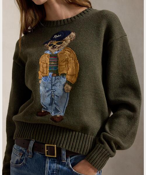 POLO RALPH LAUREN（ポロ ラルフ ローレン）の「Polo ベア コットン クルーネック セーター（ニット/セーター・レディース・グリーン・S/M/XS）」の5枚目の写真