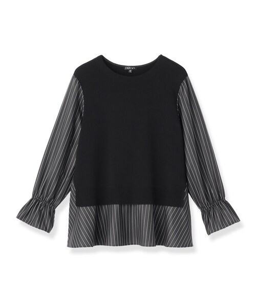 INDIVI(インディヴィ)の「【洗える/1枚でコーデ完成】重ね着風ニットトップス(Tシャツ/カットソー・レディース・ブルー系その他/ベージュ系その他2/ブラック系4/ネイビー系4・38/34/15 /13/05/19)」の5枚目の写真
