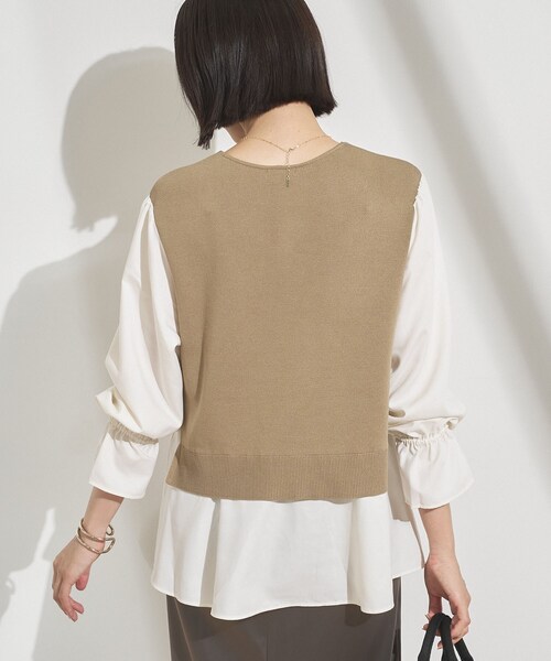INDIVI(インディヴィ)の「【洗える/1枚でコーデ完成】重ね着風ニットトップス(Tシャツ/カットソー・レディース・ブルー系その他/ベージュ系その他2/ブラック系4/ネイビー系4・38/34/15 /13/05/19)」の14枚目の写真