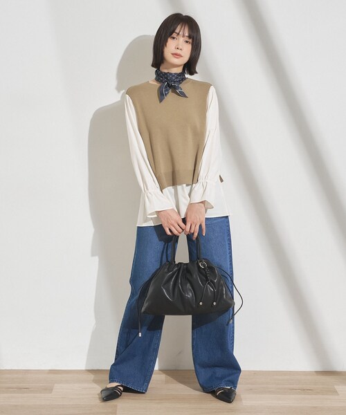 INDIVI(インディヴィ)の「【洗える/1枚でコーデ完成】重ね着風ニットトップス(Tシャツ/カットソー・レディース・ブルー系その他/ベージュ系その他2/ブラック系4/ネイビー系4・38/34/15 /13/05/19)」の16枚目の写真