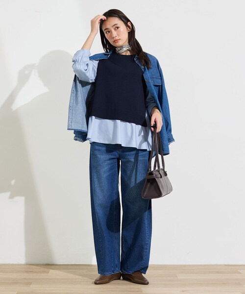 INDIVI(インディヴィ)の「【洗える/1枚でコーデ完成】重ね着風ニットトップス(Tシャツ/カットソー・レディース・ブルー系その他/ベージュ系その他2/ブラック系4/ネイビー系4・38/34/15 /13/05/19)」の20枚目の写真