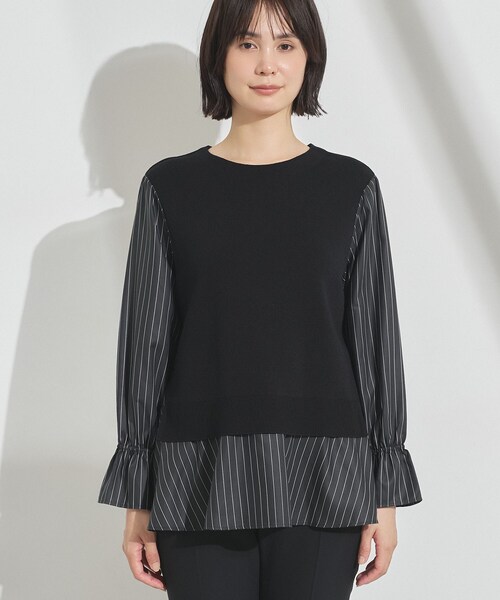 INDIVI(インディヴィ)の「【洗える/1枚でコーデ完成】重ね着風ニットトップス(Tシャツ/カットソー・レディース・ブルー系その他/ベージュ系その他2/ブラック系4/ネイビー系4・38/34/15 /13/05/19)」の22枚目の写真
