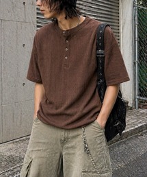 【Bls】 【ZM】【Bling Leads】ランダムテレコ ヘンリーネックTEE(BL)