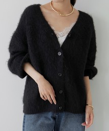 モヘアタッチVネックニットカーデ