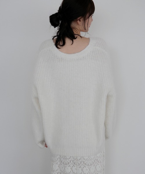 AMUU. PRECIEUSE(アムープレシューズ)の「モヘアタッチVネックニットカーデ(カーディガン/ボレロ・レディース・ブラック/グレー/ピンク/オフホワイト・FREE)」の19枚目の写真