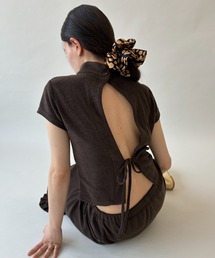 FUULLY STUDIO（フーリィーステューディオ）の「バックリボンパイルトップス（Tシャツ/カットソー）」