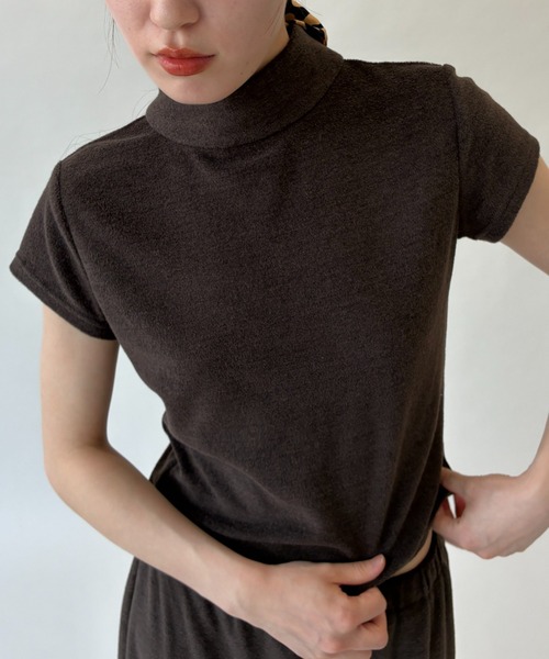 FUULLY STUDIO(フーリィーステューディオ)の「バックリボンパイルトップス(Tシャツ/カットソー・レディース・ブラウン/チャコールグレー・FREE)」の22枚目の写真