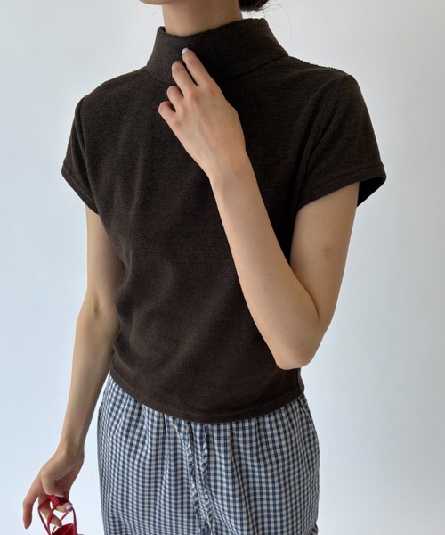 FUULLY STUDIO(フーリィーステューディオ)の「バックリボンパイルトップス(Tシャツ/カットソー・レディース・ブラウン/チャコールグレー・FREE)」の11枚目の写真