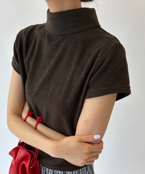 FUULLY STUDIO(フーリィーステューディオ)の「バックリボンパイルトップス(Tシャツ/カットソー・レディース・ブラウン/チャコールグレー・FREE)」の12枚目の写真