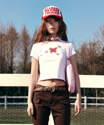 BUTTERFLY APLIQUE T-SHIRTS WHITE