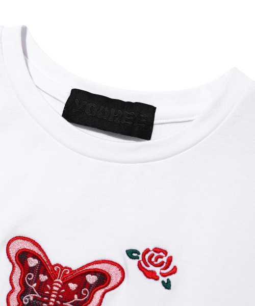 YOUHEE(ユヒ)の「BUTTERFLY APLIQUE T-SHIRTS WHITE(Tシャツ/カットソー・レディース・その他・FREE)」の4枚目の写真