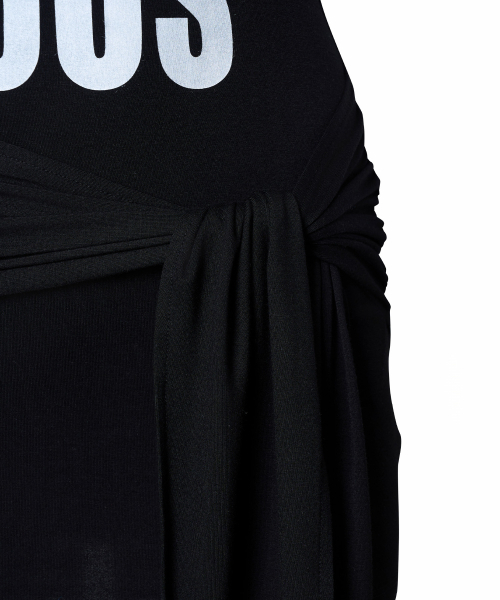 YOUHEE（ユヒ）の「LETTERING WRAP DRESS_BLACK（ワンピース・レディース・その他・FREE）」の5枚目の写真