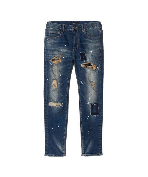 glamb（グラム）の「Heavy Remake Slim Denim / ヘビーリメイクスリムデニム（デニムパンツ・メンズ・インディゴブルー/ブラック・S/L/M）」の12枚目の写真
