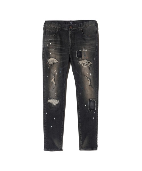 glamb（グラム）の「Heavy Remake Slim Denim / ヘビーリメイクスリムデニム（デニムパンツ・メンズ・インディゴブルー/ブラック・S/L/M）」の14枚目の写真
