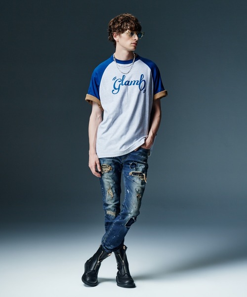 glamb（グラム）の「Heavy Remake Slim Denim / ヘビーリメイクスリムデニム（デニムパンツ・メンズ・インディゴブルー/ブラック・S/L/M）」の21枚目の写真