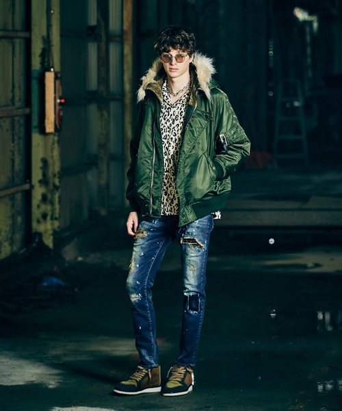 glamb（グラム）の「Heavy Remake Slim Denim / ヘビーリメイクスリムデニム（デニムパンツ・メンズ・インディゴブルー/ブラック・S/L/M）」の3枚目の写真