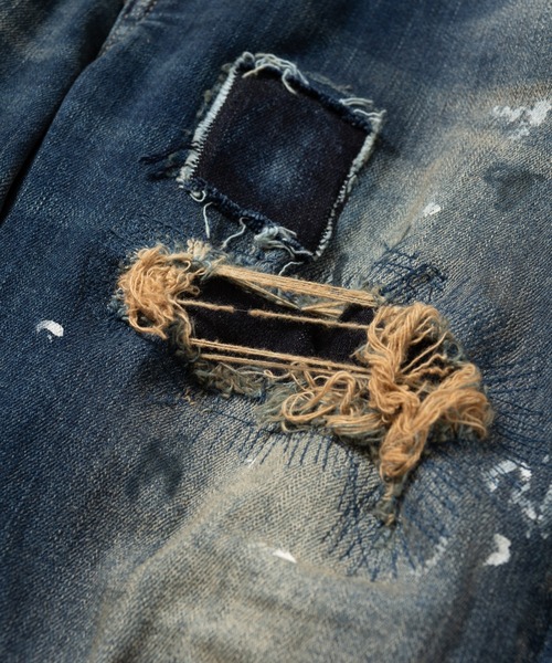 glamb（グラム）の「Heavy Remake Slim Denim / ヘビーリメイクスリムデニム（デニムパンツ・メンズ・インディゴブルー/ブラック・S/L/M）」の4枚目の写真