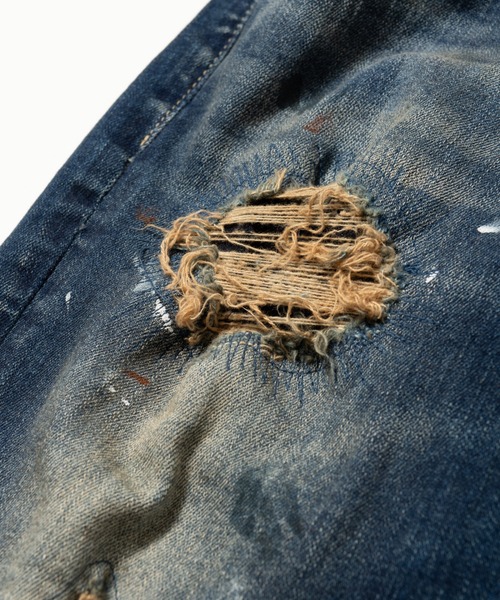 glamb（グラム）の「Heavy Remake Slim Denim / ヘビーリメイクスリムデニム（デニムパンツ・メンズ・インディゴブルー/ブラック・S/L/M）」の5枚目の写真